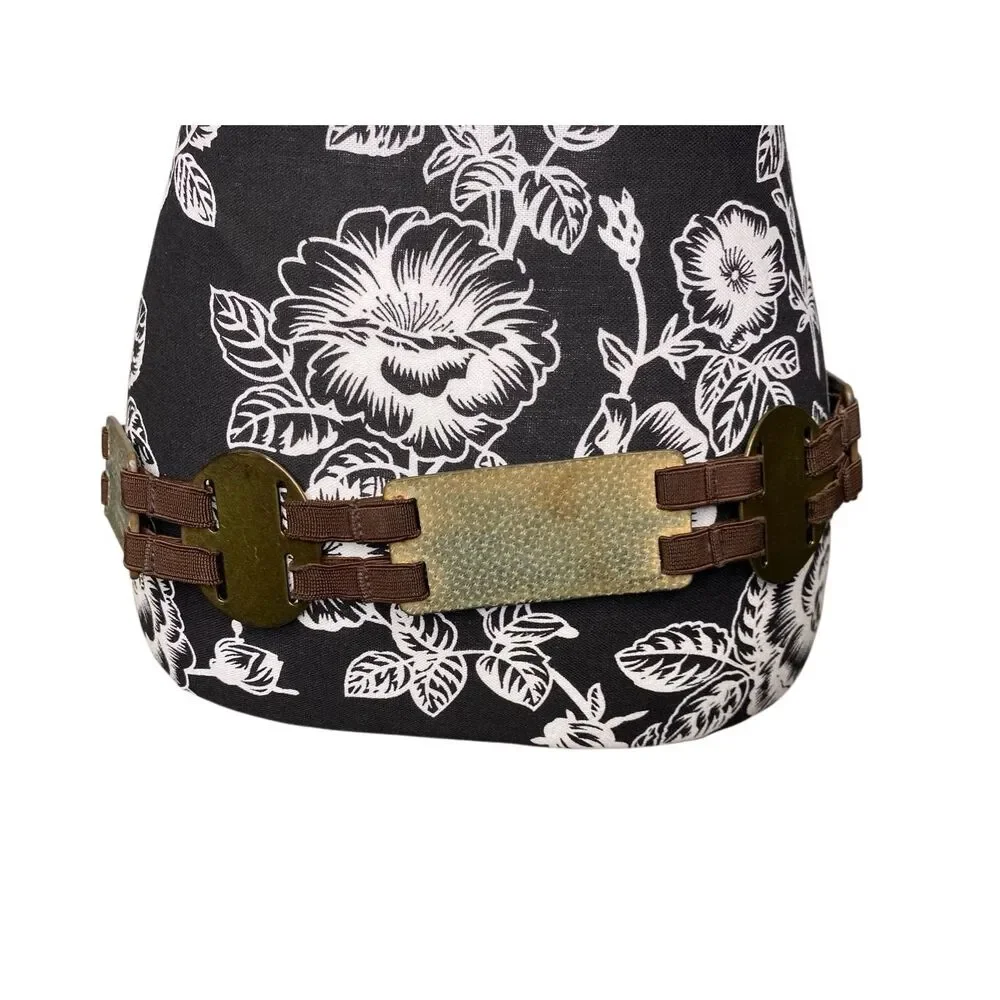 Chico’s Stretch Wide Belt Bronze Croc Embossed Boho Statement Western Bohemian